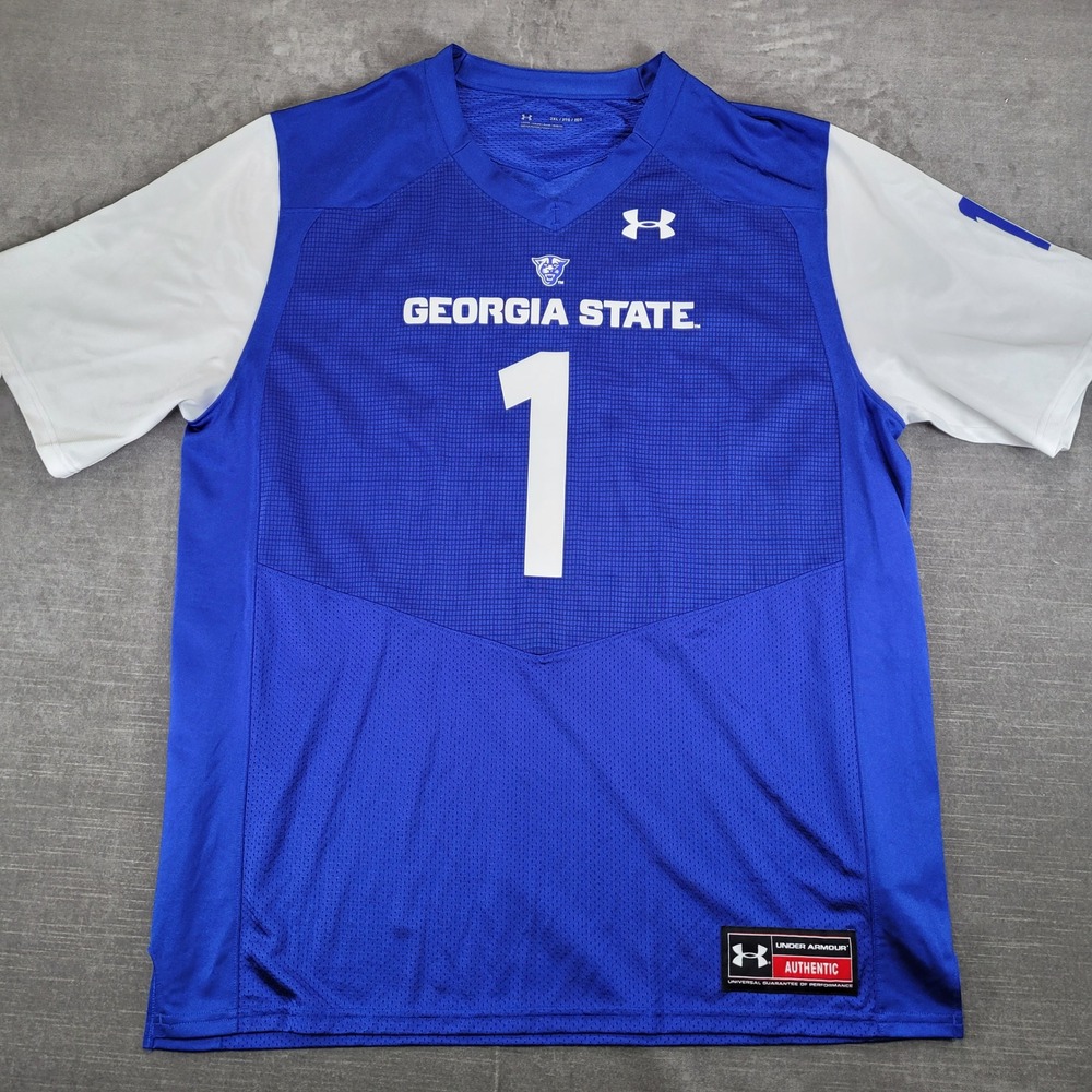 Under‎ Armour Georgia State Panthers Football Jersey Mens 2XL Blue White #1 GSU